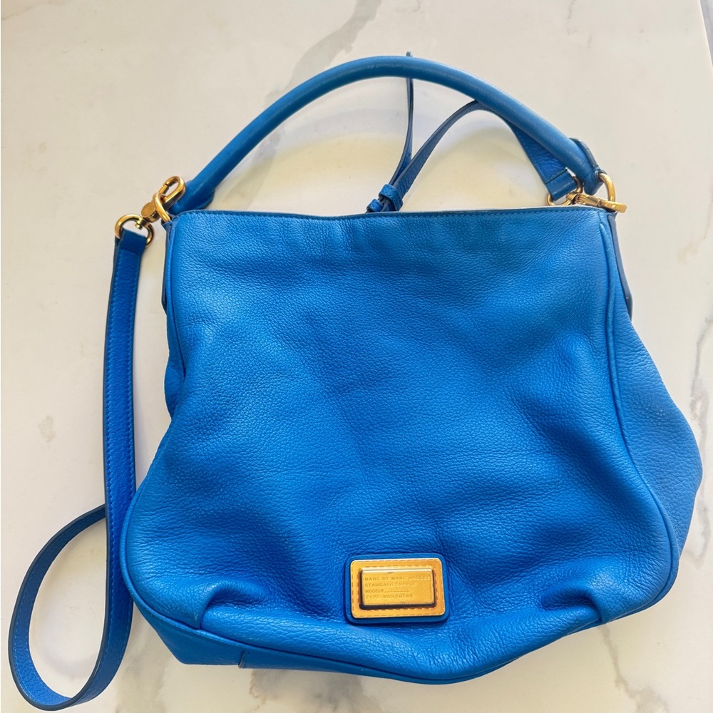 Marc by Marc Jacobs Blue Leather Workwear Shoulder/Crossbody Bag – Classic Style